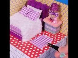 How to Make a Luxury Mini Cardboard Bed  | Miniature House Bedroom Design and Step By Step DIY