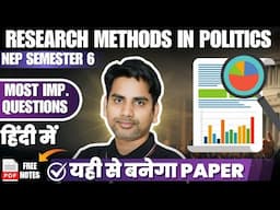 Reaserch Methods In Politics Most Important Questions One shor video DU SOL NCWEB SEM 6 Hindi Medium