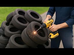 Billions of people don't know this secret😱!! Drill Holes in old Tires and see what happens