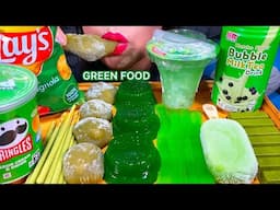ASMR GREEN FOOD, ICE CREAM, MOCHI, JELLY, KITKAT, POCKY, PRINGLES, LAYS, BUBBLE TEA Eating Sounds