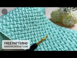 SUPER EASY (1 ROW REPEAT) Crochet Pattern for Beginners! 👍 Crochet Stitch for Baby Blanket & Bag