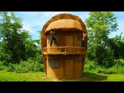 Building a Mud House Shaped Like a flower !  Part 2 🛖🎨