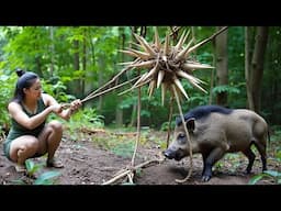 Full Video: 7 Days Alone Surviving in Jungle – Genius Girl Builds Sharp Trap to Defeat Wild Boar
