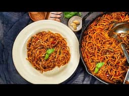 SIMPLE SPAGHETTI With Ground KING OYSTER MUSHROOM Sauce | Alkaline ReCiPe 🍝 🚨