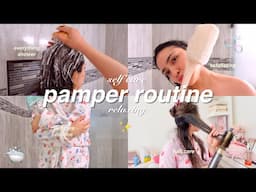 MY RELAXING SELF CARE PAMPER ROUTINE 🫧 hair routine, shower care, skincare routine