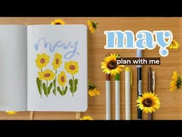 May 2025 Bullet Journal Setup | Plan with me 🌻 sunflower theme