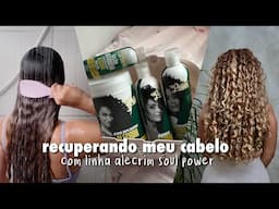 recuperando meu cabelo - rotina capilar com linha alecrim da Soul Power🌷