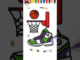 Drawing and Coloring - Basketball Pencils, Basketball shoes With Jelly, Learn Colors!