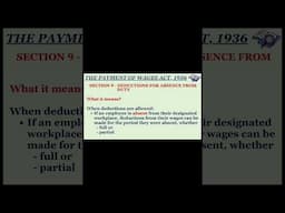 Payment of Wages Act 1936 | Section 9(1) Part 1 - Session 4 #statutorycompliance #readytogetupdate