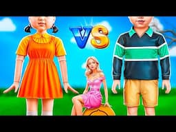 Barbie vs GIANT Squid Game Doll! How to Become Squid Game Doll?