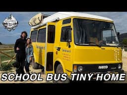 Living in a School Bus: Off-Grid Tiny Home Tour & Van Life Journey