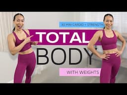 30 Min ADVANCED Total Body Strength and Cardio with Weights (Home & Gym Friendly)