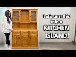 I Turned a $100 China Hutch into a Custom Kitchen Island!