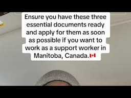 Get these 3 essential documents and apply ASAP to work as a support worker in Manitoba, Canada!🇨🇦