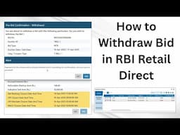 How to withdraw your bid in RBI Retail Direct