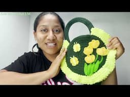 Bolsa de TULIPANES tejido a crochet.| Arte en crochet LM.