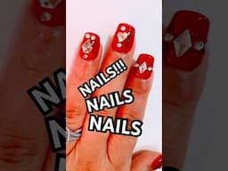 Short Nail Set & RHINESTONES!!! #short #reels #entertainment #subscribe #comment #like #nails 💅🏼