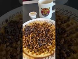 Waffle House Reese’s inspired waffle with pecans! #shorts #wafflehouse #diner #waffle #foodie #treat