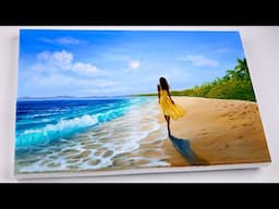 Beach Painting / Acrylic Painting Easy for Beginners
