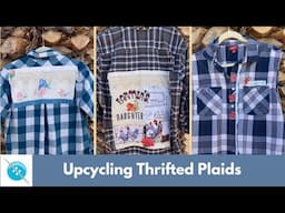 Working on Thrifted Plaid Shirts, #thriftedtransformation, #upcycling