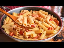 Cook pasta with chicken fillet like this every weekend! Delicious pasta recipe!