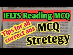 IELTS READING  TIPS and tricks for MCQ | Multiple Choice Questions STRETEGY IELTS READING
