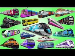 Railway Vehicles - Trains and Subways - Trains Name Sounds - Types of Trains
