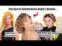 the truth behind Bella Hadid's VIRAL Blonde😱... I DID IT AT HOME ON MY CURLY HAIR (no gatekeeping)