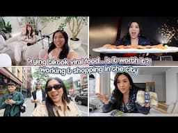Trying Tiktok Viral Foods!! Is It Worth It!? Shopping and Working In The City!
