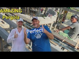 Building a Concrete Pergola Part 5  The Joist aka Rafters are Amazing!!