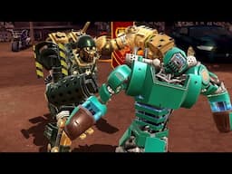 REAL STEEL WRB - BIO WAR vs BLUE BOT & AMBUSH, BLOOCK BUSTER, FATBOY