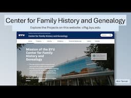 Center for Family History and Genealogy 2025 - Ann Tanner (24 Apr 2025)