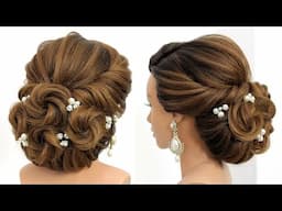 Wedding updo. Bridal Hairstyle for long hair.