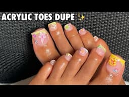 Acrylic Toes Dupe | NEW MelodySusie Pocket Nail Drill | Colorful 3D Flower French Tip Toes