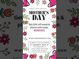 🌸 Mother’s Day Garden Gifts! 10 % OFF Seeds & Plants—Code MOM2025 🌱🎁