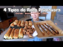 Rollo Primavera con un Solo Ingredienteㅣ4 Tipos de Rollo PrimaveraㅣReceta Facil