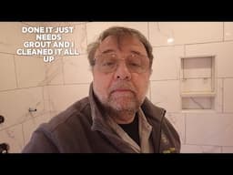 Shower tile all installed, all cleaned up.  Building a shower Part 11