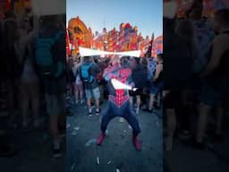 Spiderman EDC Las Vegas 2025 🕸️Spinning Double Staff Kinetic Field #edc #edclv #spiderman #festival