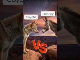 Coyote VERSUS Donkey 🫏 Hybrid Mix #animals #pets #foryoupage #trending #funnyanimals #cuteanimals
