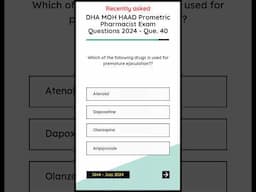 Part - 8 | DHA, MOH, HAAD & PROMETRIC PHARMACIST EXAM RECENTLY ASKED QUESTIONS & ANSWERS #mohexam