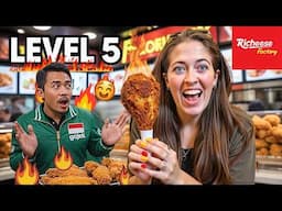 Trying RICHEESE FACTORY in JAKARTA INDONESIA with Our GOJEK Driver 🇮🇩