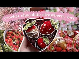 how to crochet chocolate strawberry box 🍓🍫 (beginner friendly, valentines gift)