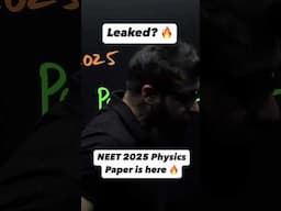 Your NEET 2025 Physics Paper is here🔥😳 Yawar Manzoor #neet2025