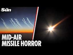 Plane passenger films TERRIFYING moment Iran rains missiles overhead towards Israel
