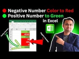 Excel - Negative Number Color to Red & Positive Number to Green with Conditional Formatting