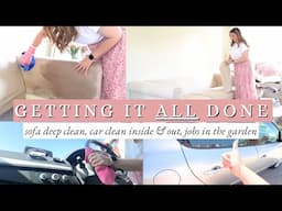 Getting it ALL done: sofa deep clean, car reset & spring garden projects