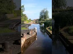 Solo canal lock working #canalboat #narrowboat #boating #peace #relax #asmr #simplelife #tinyhome