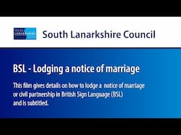 BSL Lodging notice of a marriage