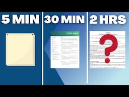 Writing a Resume in 5 minutes vs. 30 minutes vs. 2 hours