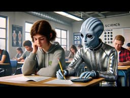 Alien Student Attempts to Cheat from a Human During Exam, Only to Discover They Don’t Use Calculator